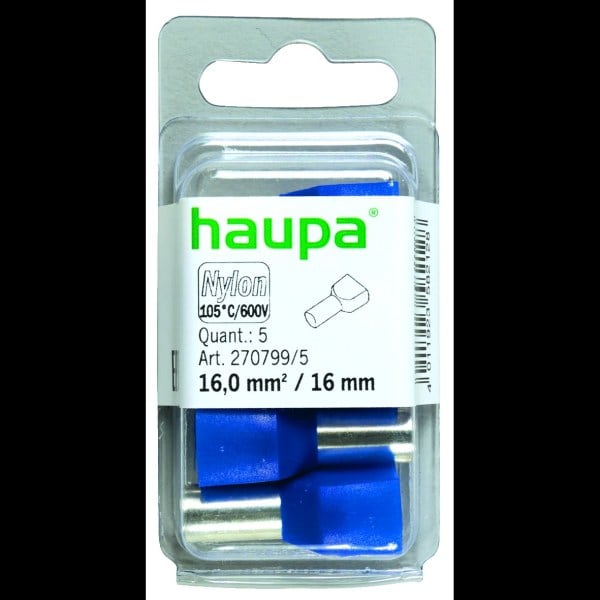 HAUPA - Twin-Aderendhülse 16/16 blau
