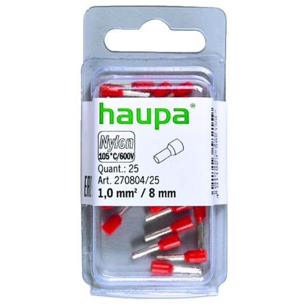 HAUPA - isolierte Aderendhülse 1/8 rot