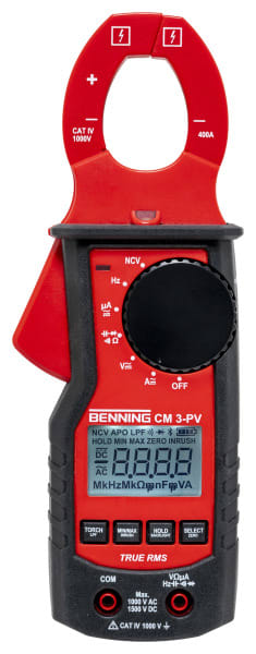 BENNING - Trms Stromzange Strom, Spannung 1000V AC/1500V DC, Widerst., Freq., Cat IV 1000V