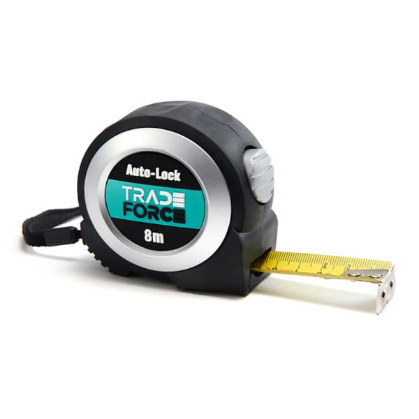 TRADEFORCE - Automatisch verriegelbares Maßband mit Nylonbeschichtung und beidseitigem Druck, 8 m (26 Fuß)