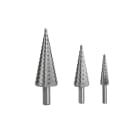 TRADEFORCE - Stufenbohrersatz, 3-teilig, 4–12 mm, 4–20 mm, 4–30 mm, Schnellarbeitsstahl 6542