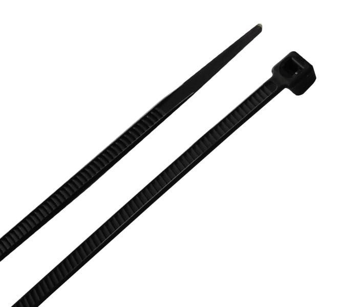 TRADEFORCE - UV-beständiger Industrie-Kabelbinder, 200 x 3,6 mm, Schwarz, Innen/Außen, 100 Stück