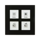 MDT - KNX Glastaster Plus 4-fach, Schwarz, mit Temperatursensor