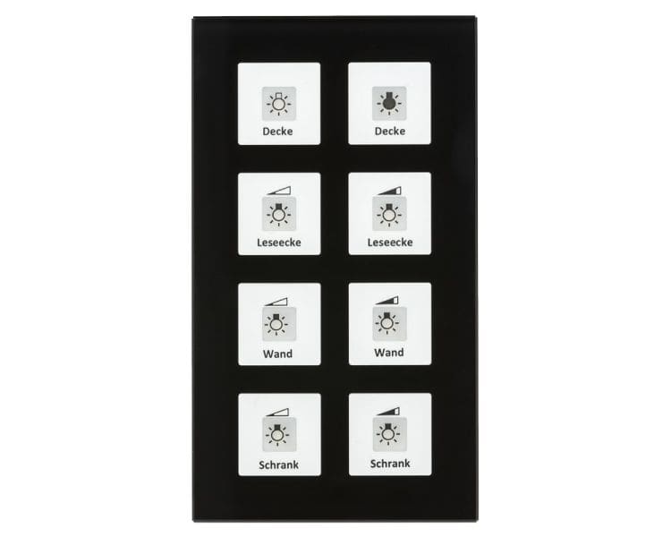 MDT - KNX Glastaster Plus 8-fach, Schwarz