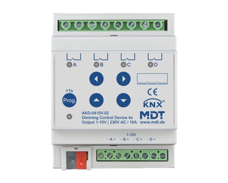 MDT - KNX Dimmaktor 4-fach, 4TE REG, 1-10 V RGBW