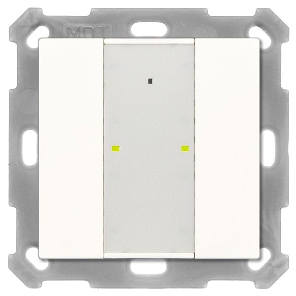 MDT - KNX RF+ Funk Taster Plus 2-fach mit Aktor, 55 mm, Reinweiß glänzend