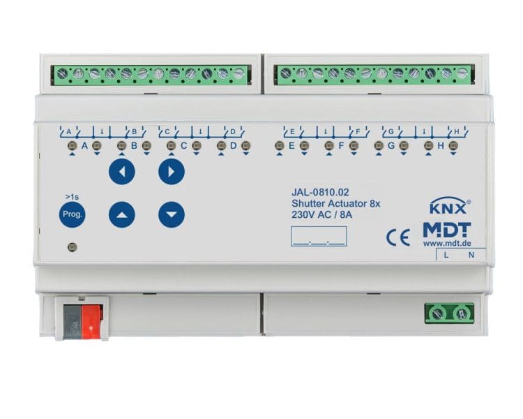 MDT - KNX Jalousieaktor 8-fach, 8TE REG, 8 A, 230 V AC