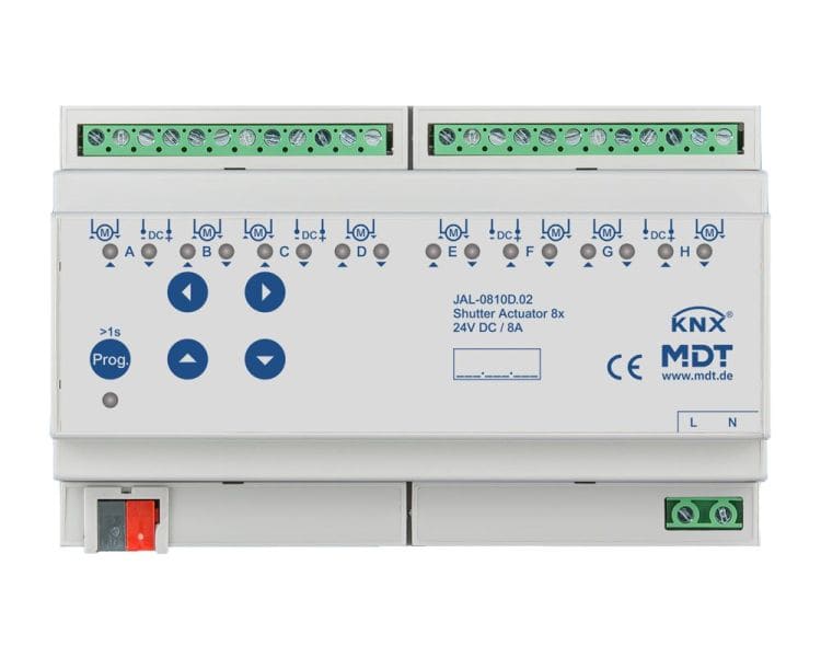 MDT - KNX Jalousieaktor 8-fach, 8TE REG, 8 A, 24 V DC