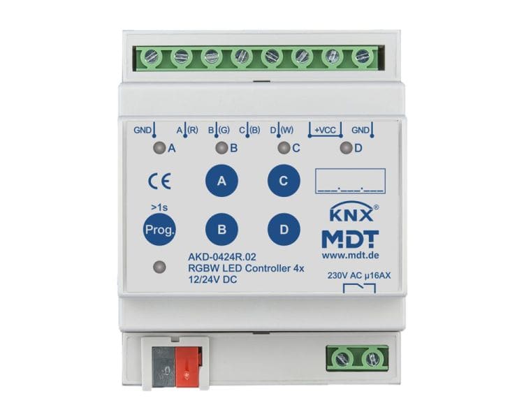 MDT - KNX LED Controller 4-Kanal 4/8 A, RGBW, 4TE REG