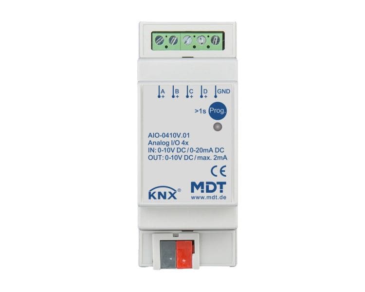 MDT - KNX Analog I/O 4-fach, 2TE REG, 0-10 V, Ein-/Ausgang umschaltbar