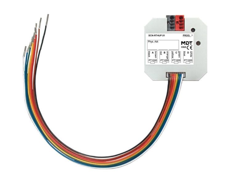 MDT - KNX Temperaturregler/Sensor 4-fach, UP, für PT1000 Temperaturfühler
