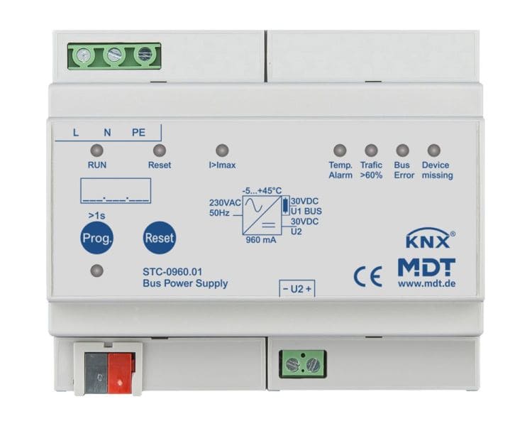 MDT - KNX Busspannungsversorgung mit Diagnosefunktion, 6TE REG, 960 mA