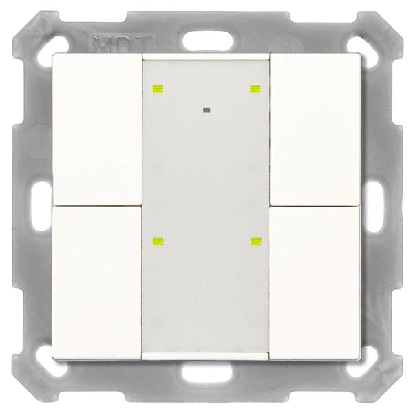 MDT - KNX RF+ Funk Taster Plus 4-fach mit Aktor, 55 mm, Reinweiß glänzend