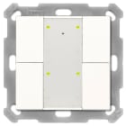 MDT - KNX RF+ Funk Taster Plus 4-fach mit Aktor, 55 mm, Reinweiß glänzend