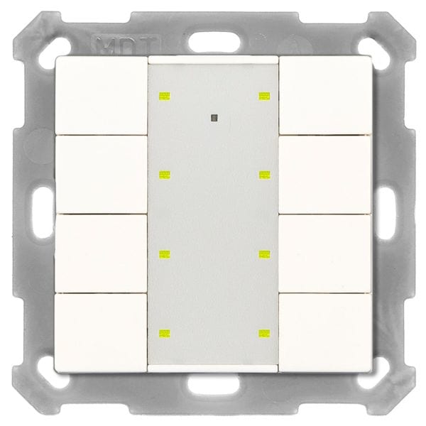 MDT - KNX RF+ Funk Taster Plus 8-fach mit Aktor, 55 mm, Reinweiß glänzend