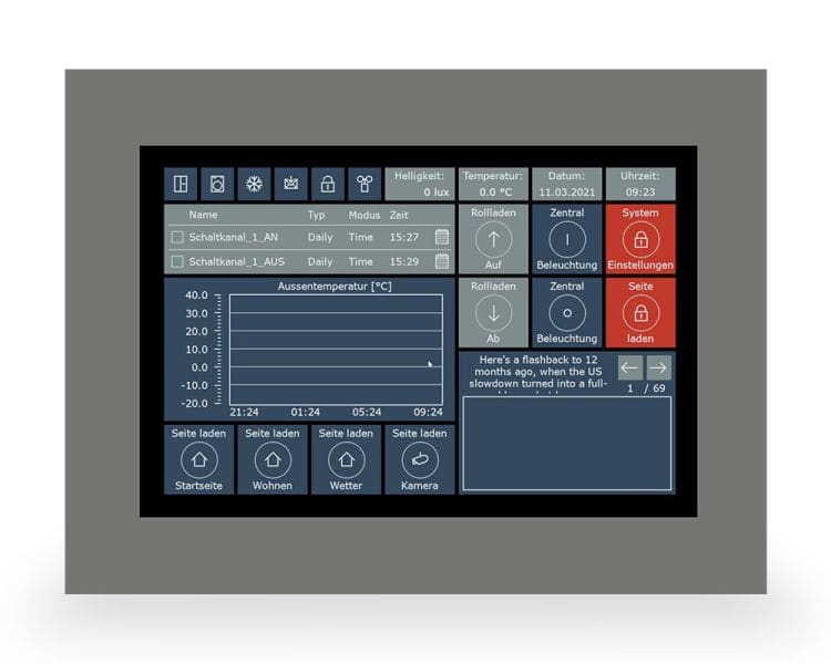 MDT - KNX Touch Panel VisuControl, Display 25,4 cm / 10 Zoll