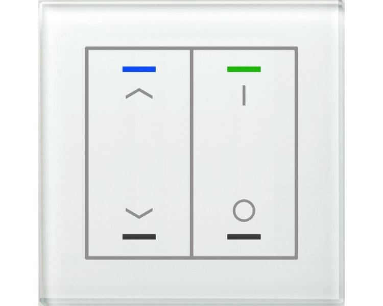 MDT - KNX Glastaster II Light 2-fach, RGBW, Temperatursensor, Weiß, Jalousie_Schalten