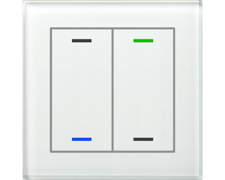 MDT - KNX Glastaster II Light 2-fach, RGBW, Temperatursensor, Weiß, Neutral