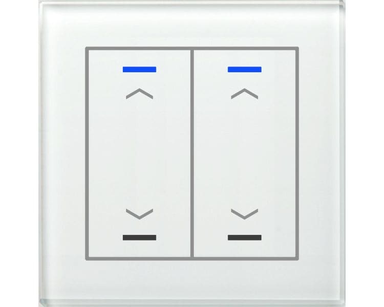 MDT - KNX Glastaster II Light 2-fach, RGBW, Weiß, Jalousie