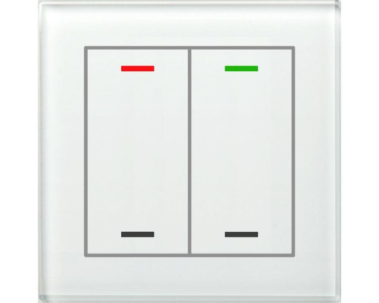 MDT - KNX Glastaster II Light 2-fach, RGBW, Weiß, Neutral