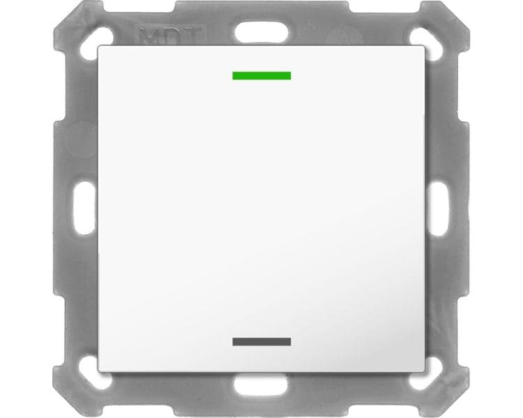 MDT - KNX Taster Light 55 1-fach, RGBW, Temperatursensor, Reinweiß glänzend, Neutral
