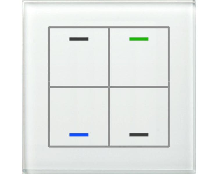 MDT - KNX Glastaster II Light 4-fach, RGBW, Temperatursensor, Weiß, Neutral