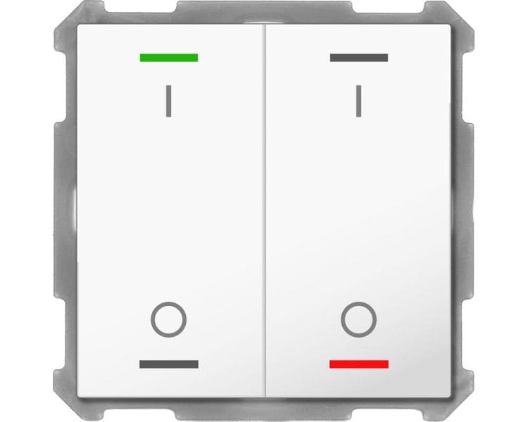 MDT - KNX Taster Light 63 2-fach, RGBW, Temperatursensor, Studioweiß glänzend, Sch.