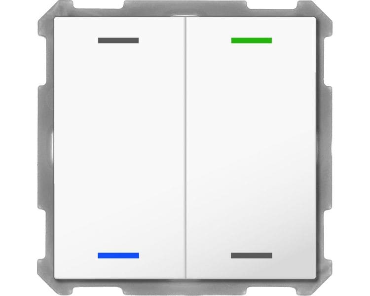 MDT - KNX Taster Light 63 2-fach, RGBW, Temperatursensor, Studioweiß glänzend, Neutral