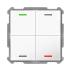 MDT - KNX Taster Light 63 4-fach, RGBW, Temperatursensor, Studioweiß glänzend, Neutral