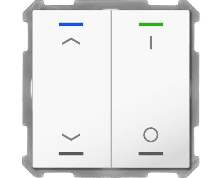 MDT - KNX Taster Light 63 2-fach, RGBW, Studioweiß glänzend, Jalousie_Schalten