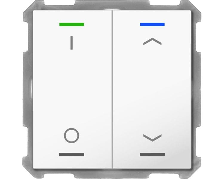 MDT - KNX Taster Light 63 2-fach, RGBW, Studioweiß glänzend, Schalten_Jalousie