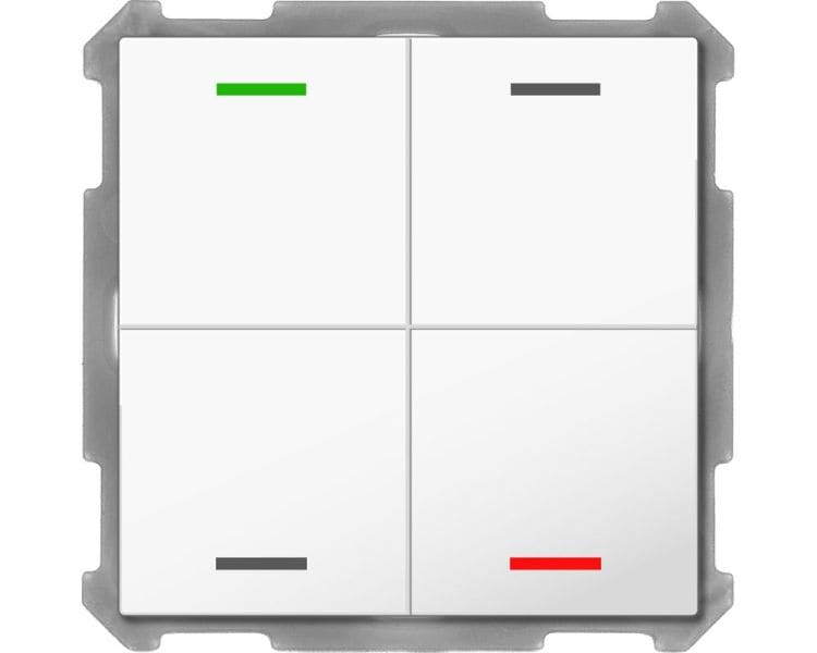 MDT - KNX Taster Light 63 4-fach, RGBW, Studioweiß glänzend, Neutral