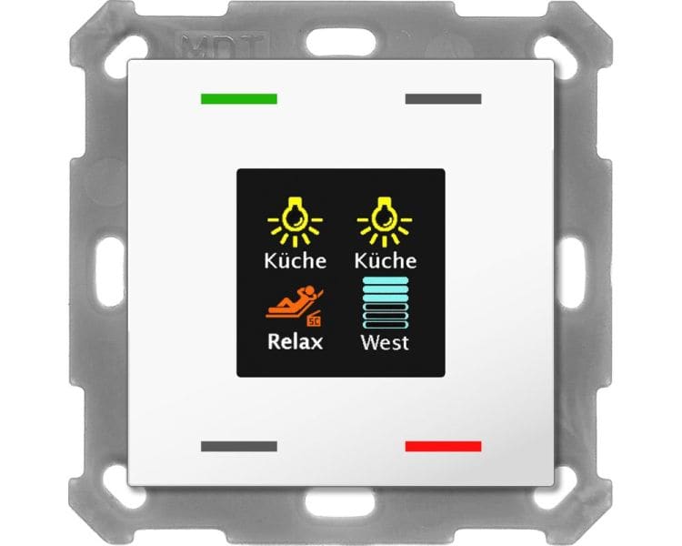 MDT - KNX Taster Smart 55 4-fach mit Farbdisplay, Reinweiß glänzend