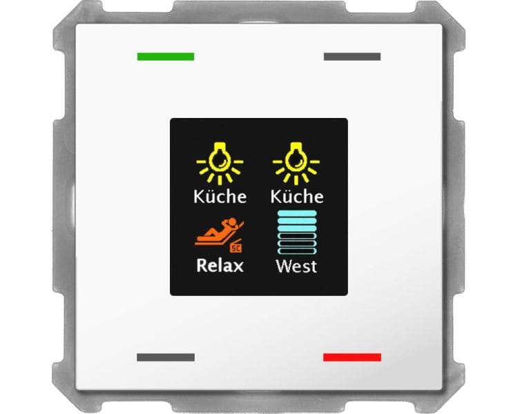 MDT - KNX Taster Smart 63 4-fach mit Farbdisplay, Studioweiß glänzend