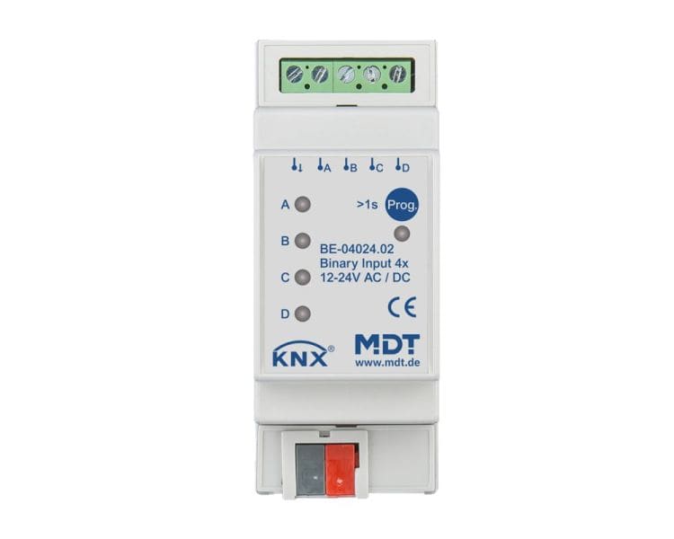 MDT - KNX Binäreingang 4-fach, 2TE REG, Ausführung 24 V AC/DC