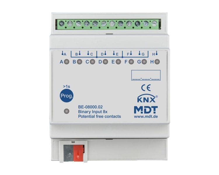 MDT - KNX Binäreingang 8-fach, 4TE REG, Ausführung potentialfrei