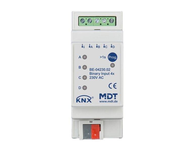 MDT - KNX Binäreingang 4-fach, 2TE REG, Ausführung 230 V AC