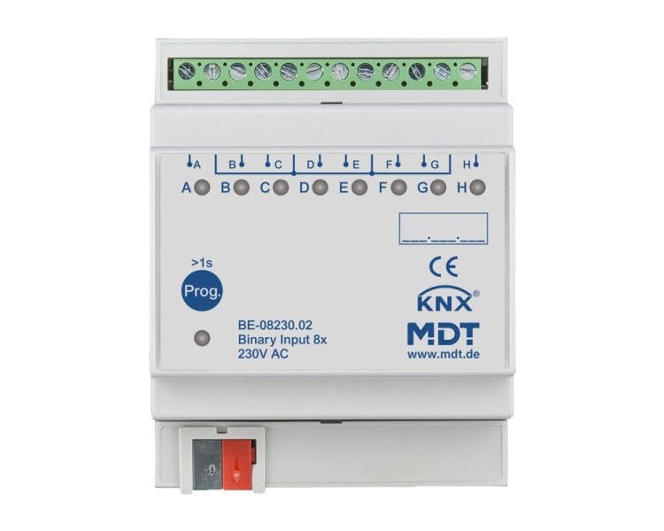 MDT - KNX Binäreingang 8-fach, 4TE REG, Ausführung 230 V AC