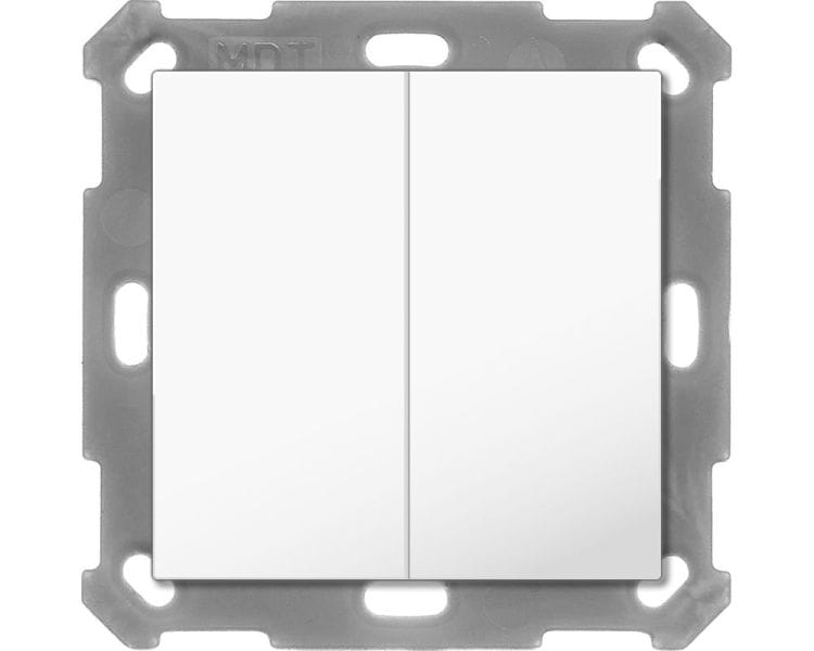 MDT - KNX Taster Light 55 Basic 2-fach, Reinweiß glänzend, Neutral