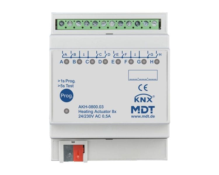 MDT - KNX Heizungsaktor 8-fach, 4TE REG, 24-230 V AC
