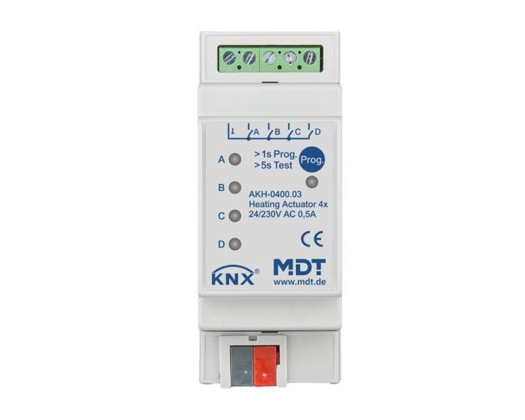 MDT - KNX Heizungsaktor 4-fach, 2TE REG, 24-230 V AC