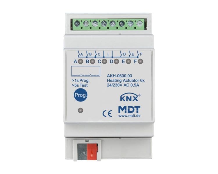 MDT - KNX Heizungsaktor 6-fach, 3TE REG, 24-230 V AC