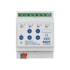 MDT - KNX Schaltaktor 4-fach, 4TE REG, 10 A, 230 V AC, C-Last, Standard, 140 µF