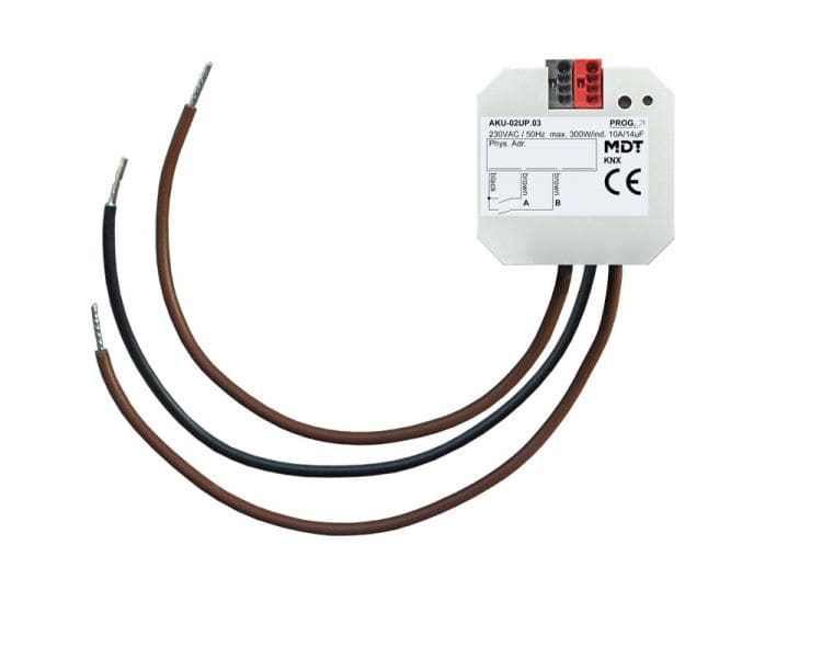 MDT - KNX Universalaktor 2-fach, UP, 10 A, 230 V AC, 14 µF, 2 EVG