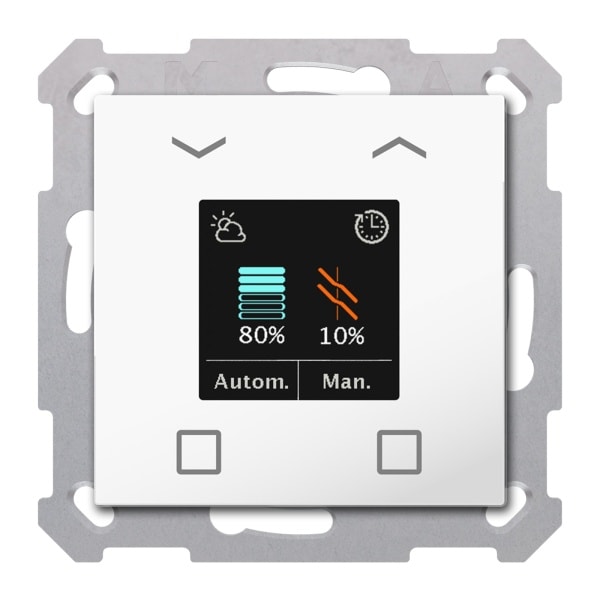 MDT - KNX Jalousietaster Smart 55 mit Farbdisplay, Reinweiß glänzend