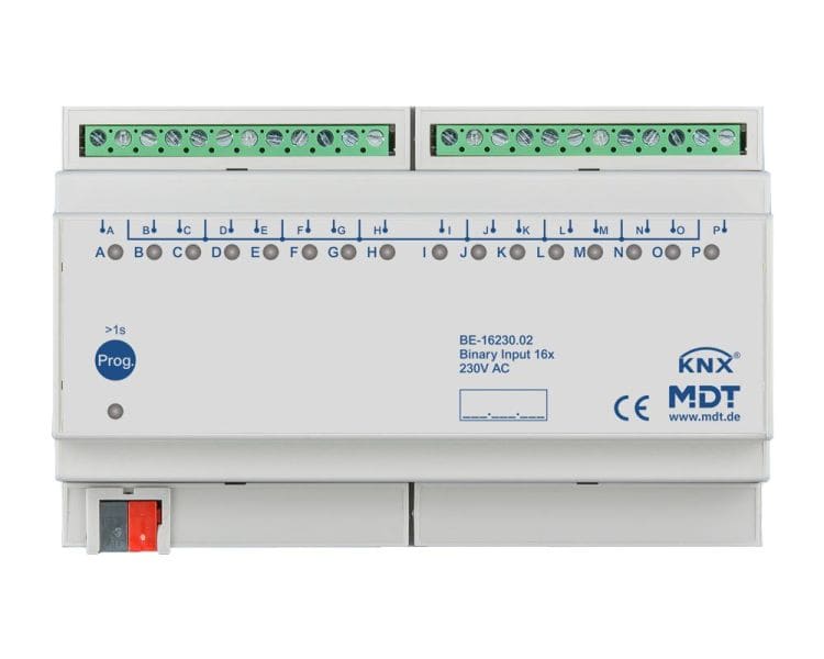 MDT - KNX Binäreingang 16-fach, 8TE REG, Ausführung 230 V AC