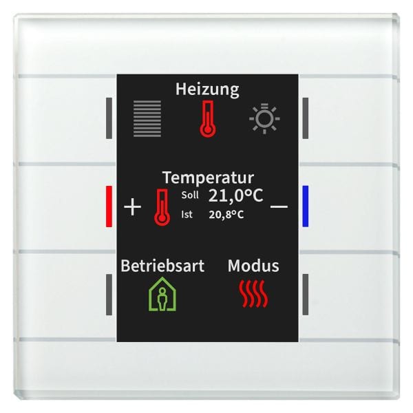 MDT - KNX Glastaster II Smart mit Farbdisplay und Temperatursensor, Weiß