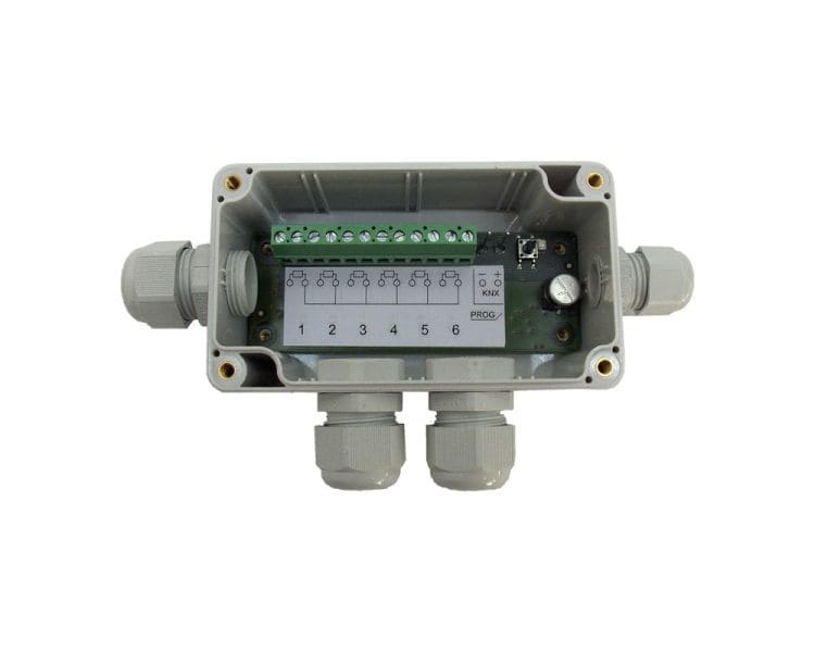MDT - KNX Temperaturregler/Sensor 6-fach, AP, für PT1000 Temperaturfühler