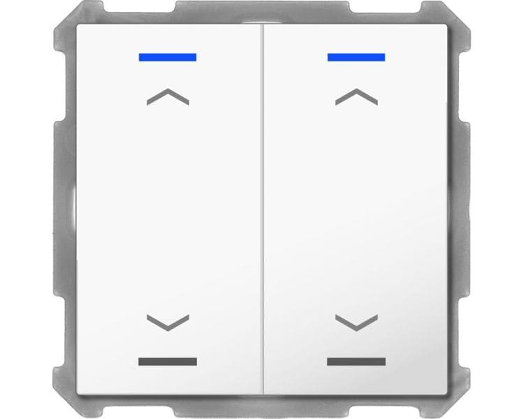 MDT - KNX Taster Light 63 2-fach, RGBW, Temperatursensor, Studioweiß glänzend, Jal.