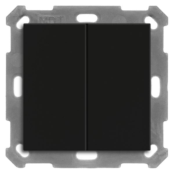 MDT - KNX Taster Light 55 Basic 2-fach, Schwarz matt, Neutral